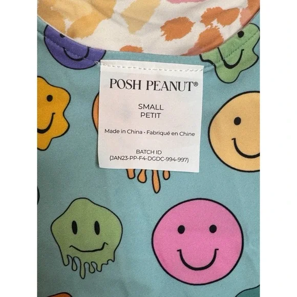 Posh Peanut Mina Reversible Swimsuit Mom‎ Size Small Smiley Face Animal Print - Picture 3 of 7